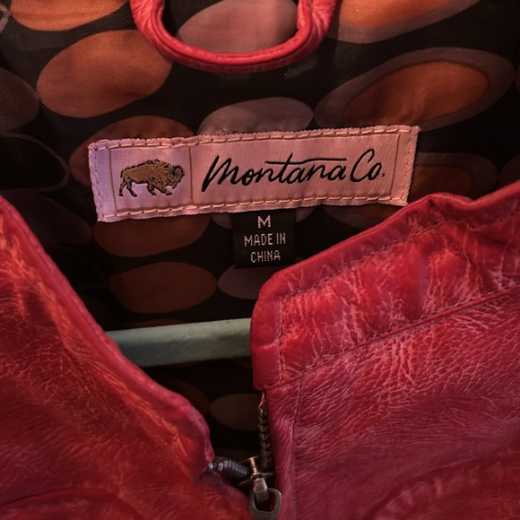 MONTANA CO. Red Vest- faux leather- size M - Picture 2 of 4
